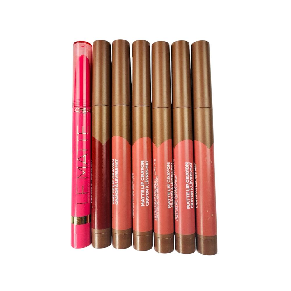Lot of 7 L’Oreal Paris Matte Lip Crayon 4 Shades
